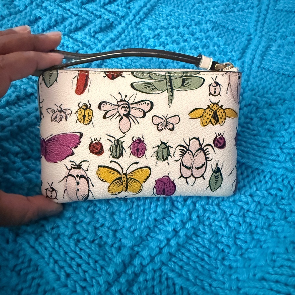 Coach Multicolor Insect Print Wristlet